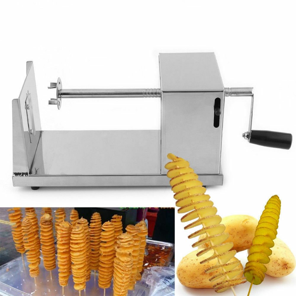 Potato Twister Tornado Slicer Automatic Cutter Hand Crank Machine Spiral Kitchen