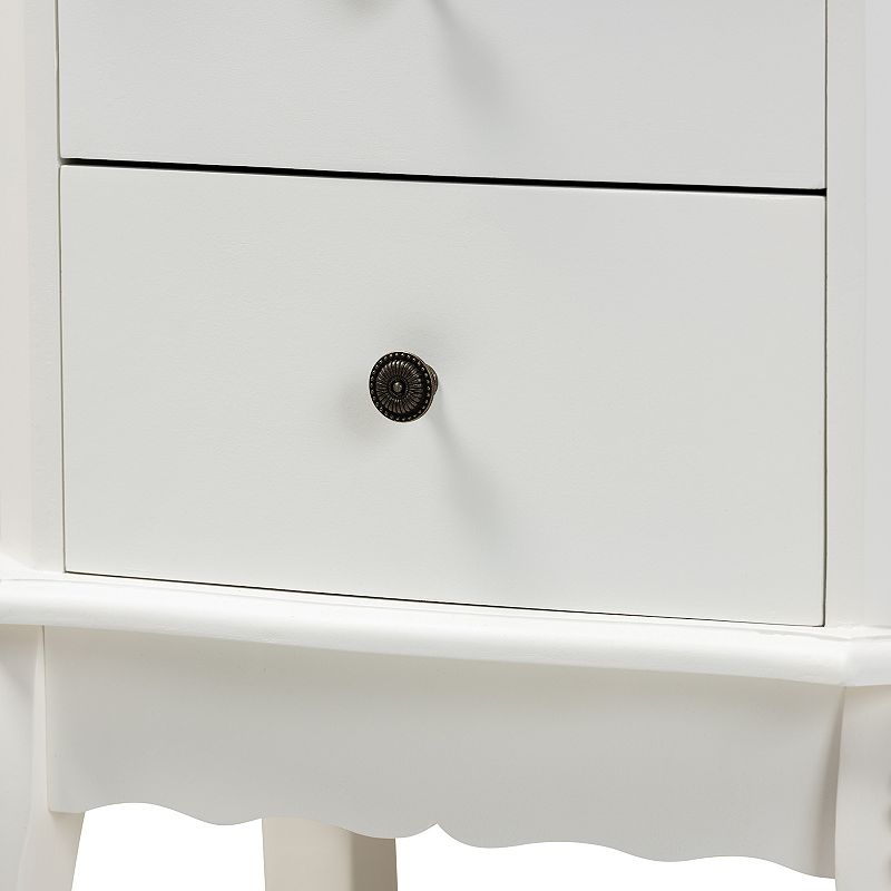 Baxton Studio Sophia White Nightstand