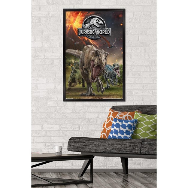 Trends International Jurassic World Fallen Kingdom Group Framed Wall Poster Prints