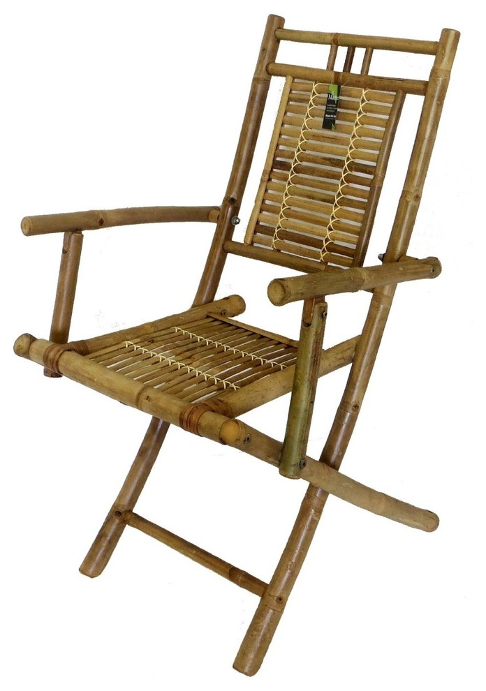 Bamboo Folding Arm Chair  Set of Two Pieces  22 quotW x 24 quotD x 37 quotH   Asian   Folding Chairs And Stools   by Master Garden Products  Houzz