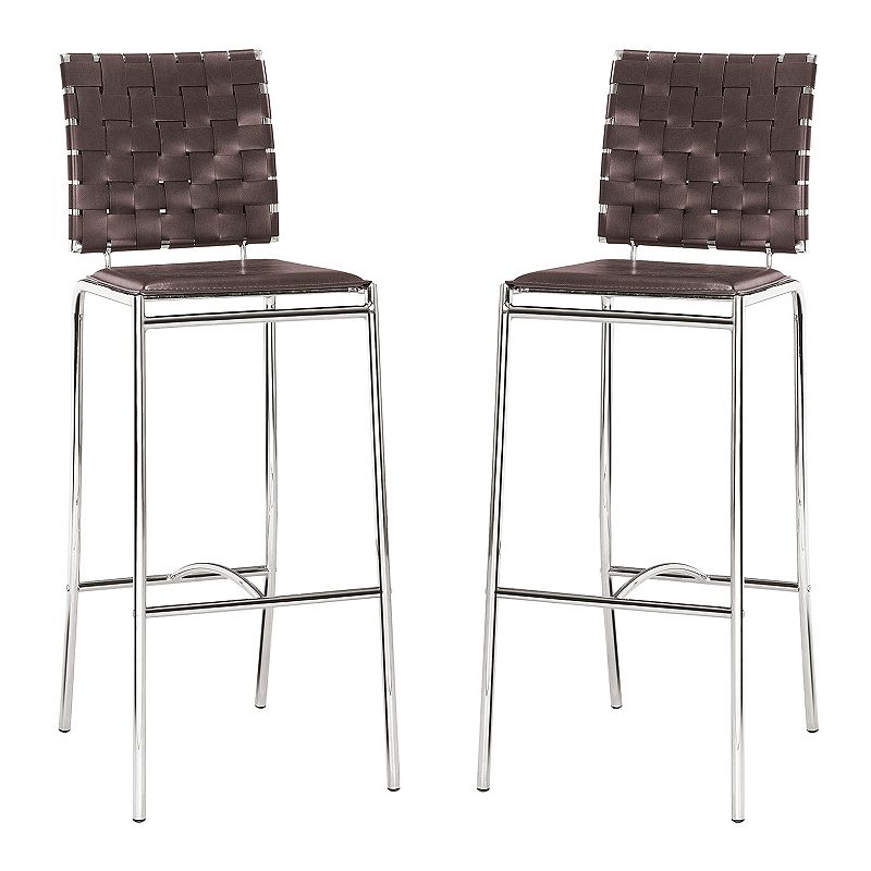 Zuo Modern Criss Cross 2-piece Bar Chair Set