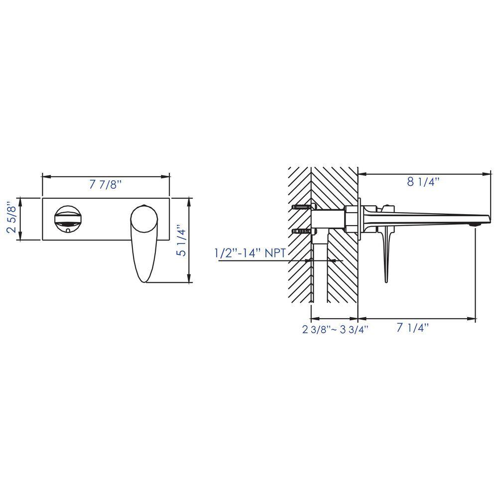 ALFI BRAND Single-Handle Wall Mount Bathroom Faucet in Polished Chrome AB1772-PC