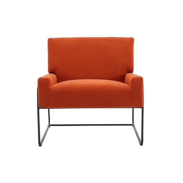 Modern Industrial Slant Armchair with Metal Frame