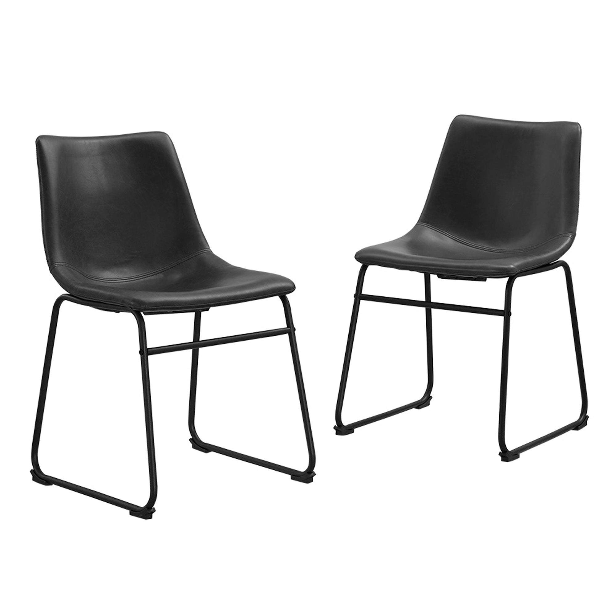 River Street Designs Worthington Faux Leather Dining Chair， Set of 2， Black