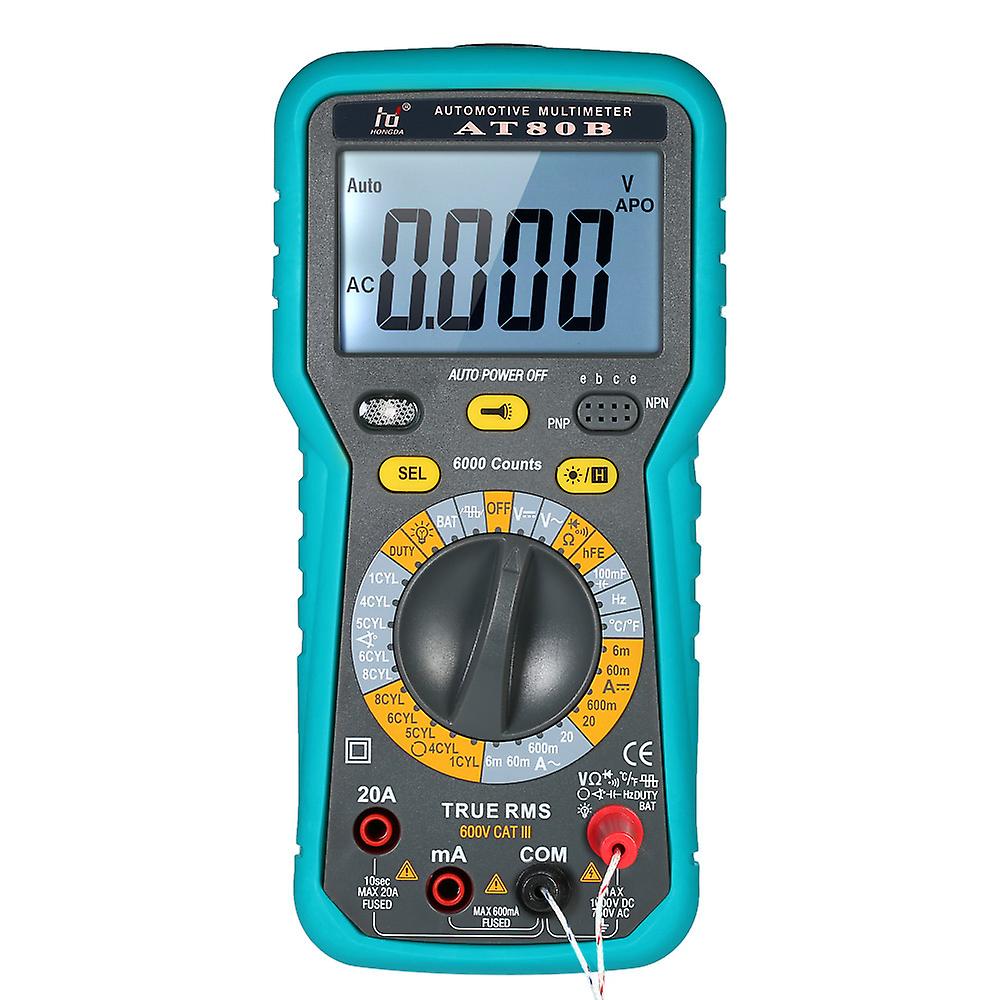 Multi-functional Lcd Digital Automotive Multimeter Dmm 6000 Counts Display True Rms Auto Range Ac/dc Voltage Current Meter Resistance Large Capacitanc