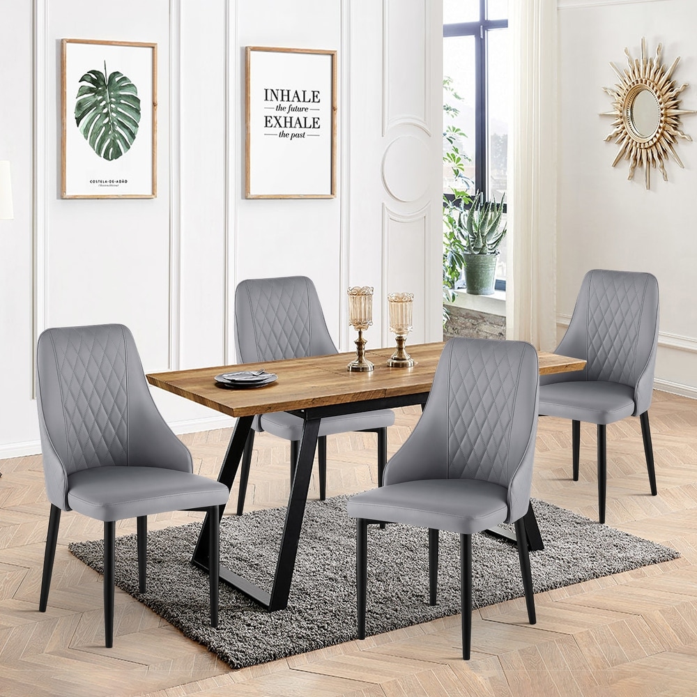 Modern PU Leather Upholstered Dining Chairs with High Back   17.72\