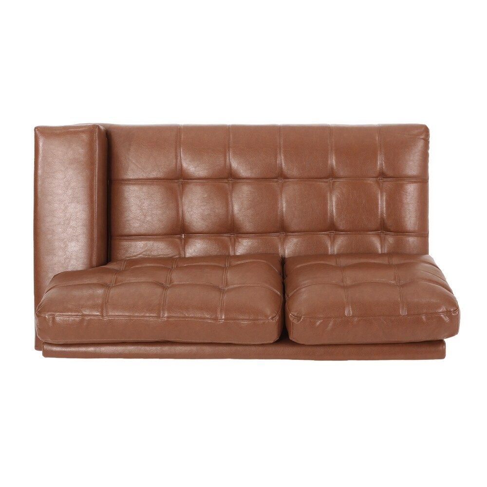 Harlar Faux Leather 3 Seater Sofa and Chaise Lounge Sectional Set by Christopher Knight Home