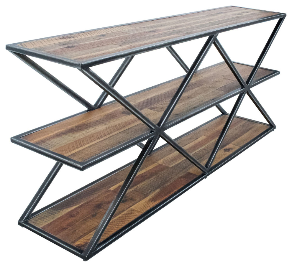 Misha Two Tier Console Table   Industrial   Console Tables   by LH Imports  Houzz