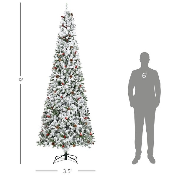 Pencil Snow Flocked Artificial Christmas Tree