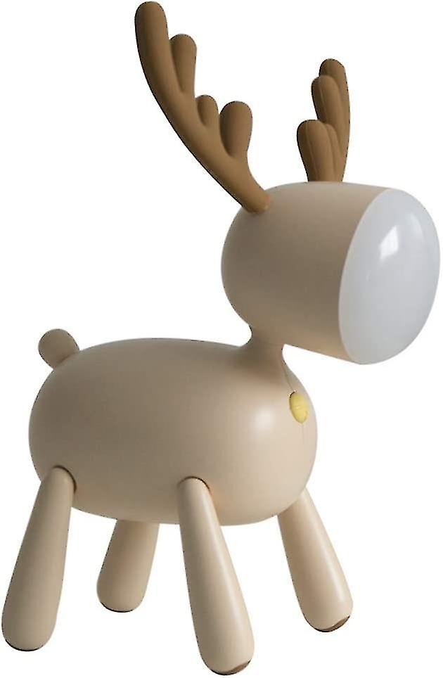 Usb Rechargeable Reindeer Desk Lamp， 2 Light Modes， 30 Minute Timer (white)