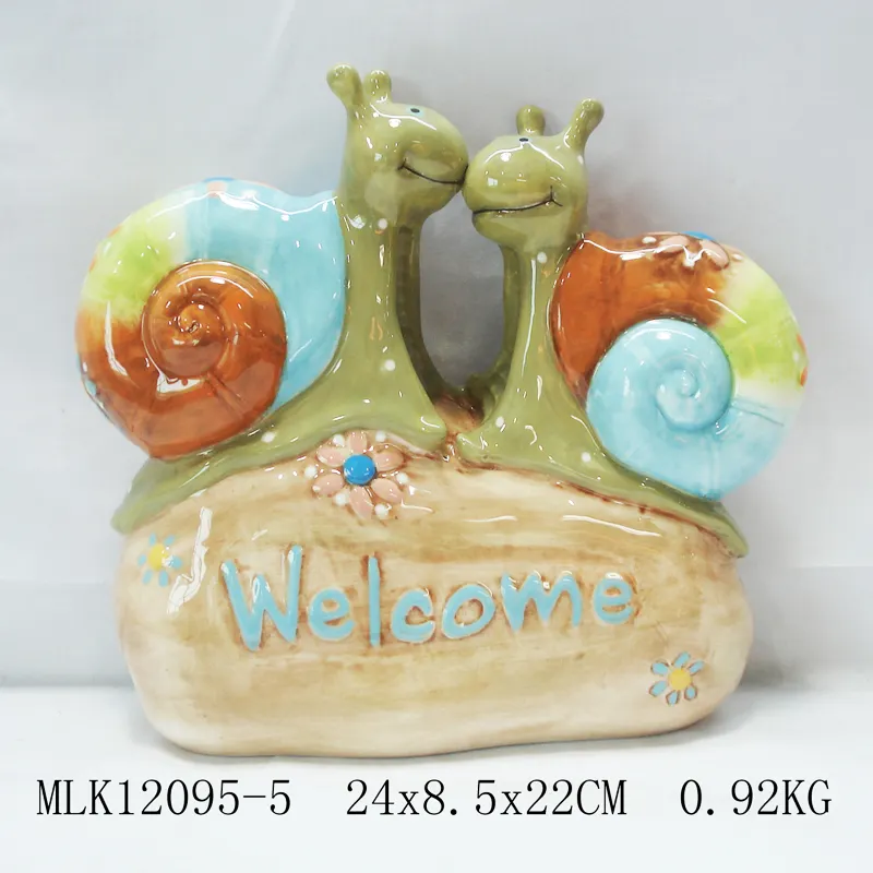 Factory Supply Wholesale Garden Ornaments Outdoor Animal Figurines Snails Ceramic Garden Decoration