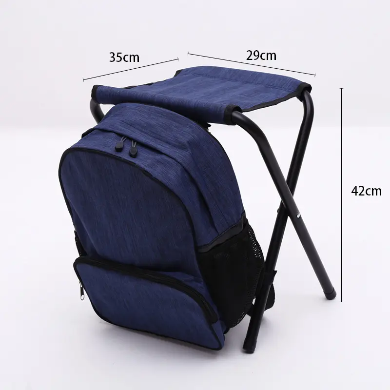 Portable Folding Camping Chairs Large Capacity Storage Package Outdoor Small Beach Chair with Storage Backrest