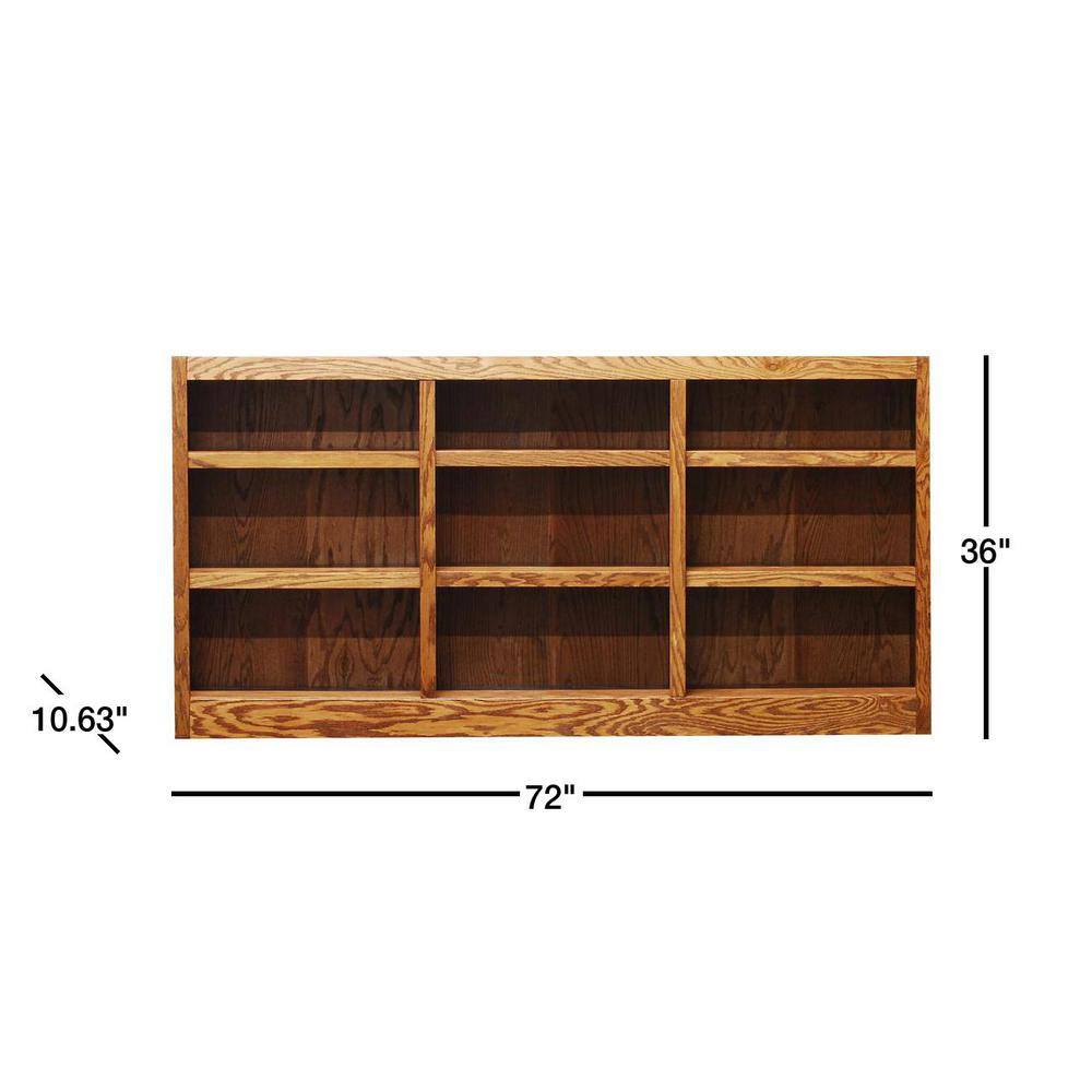 Concepts In Wood 36 in. Dry Oak Wood 9-shelf Standard Bookcase with Adjustable Shelves MI7236-D