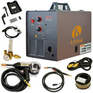 Lotos 175 Amp MIG Wire Feed Welder Flux Core Welder and Aluminum Gas Shielded Welding with included Spool Gun 220V MIG175