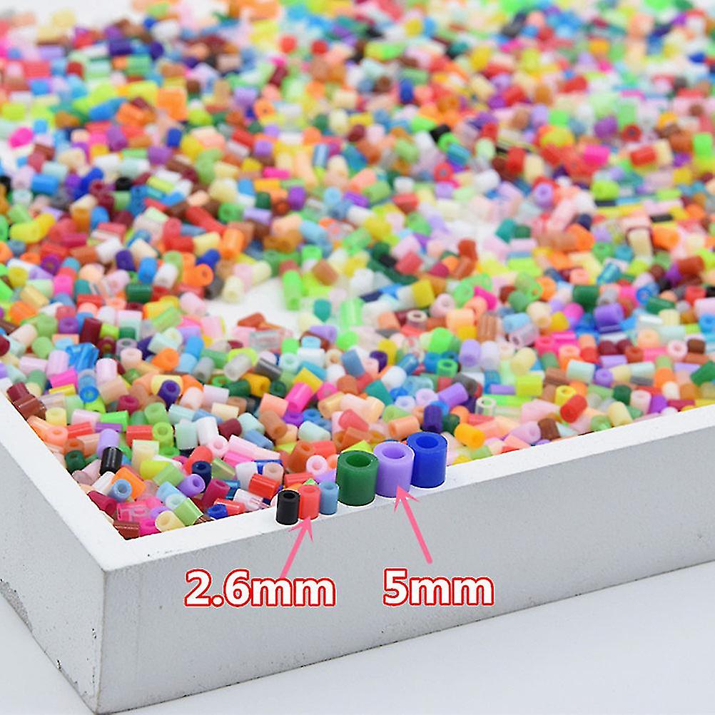 4800pcs 5mm Plastic Tube Beads Toy Beads 24 Color Tube Beads DIY Melty Fuse Small Spacer Beads Refills for Kids Crafts