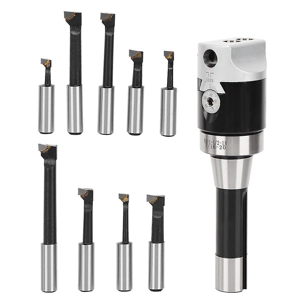 9PCs 2-Inch Boring Head Set 1/2-Inch R8 Shank CNC Milling Tool Kits Mechanical Accessory