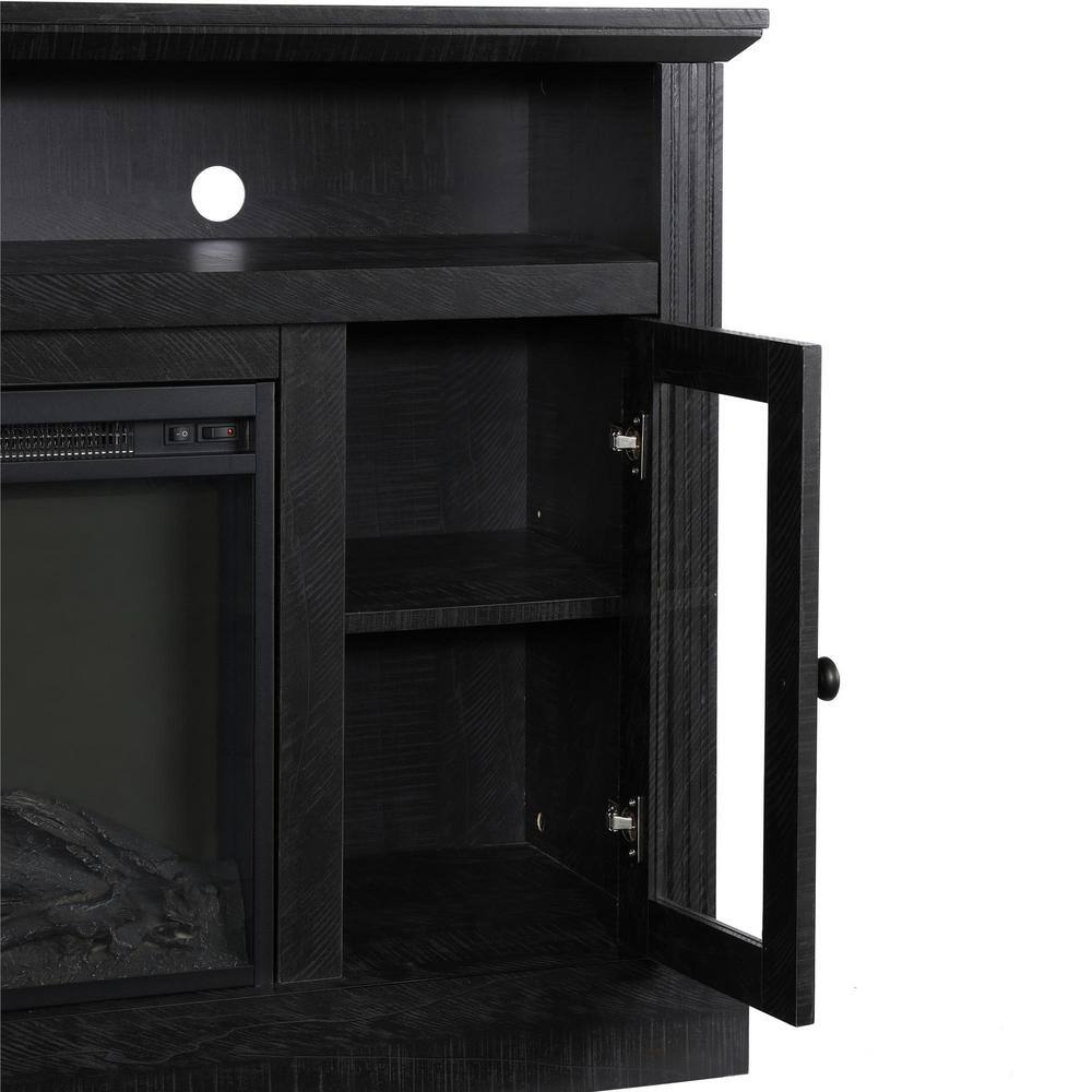 Ameriwood Home Nashville 47 in. Freestanding Electric Fireplace TV Stand in Black Oak HD92303