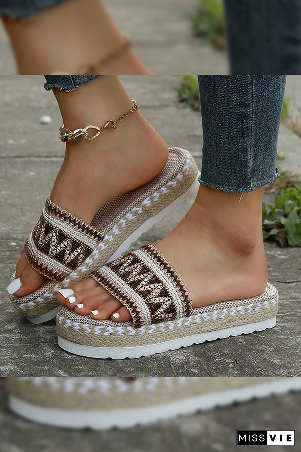 Colorful Straw Weaving Sandals