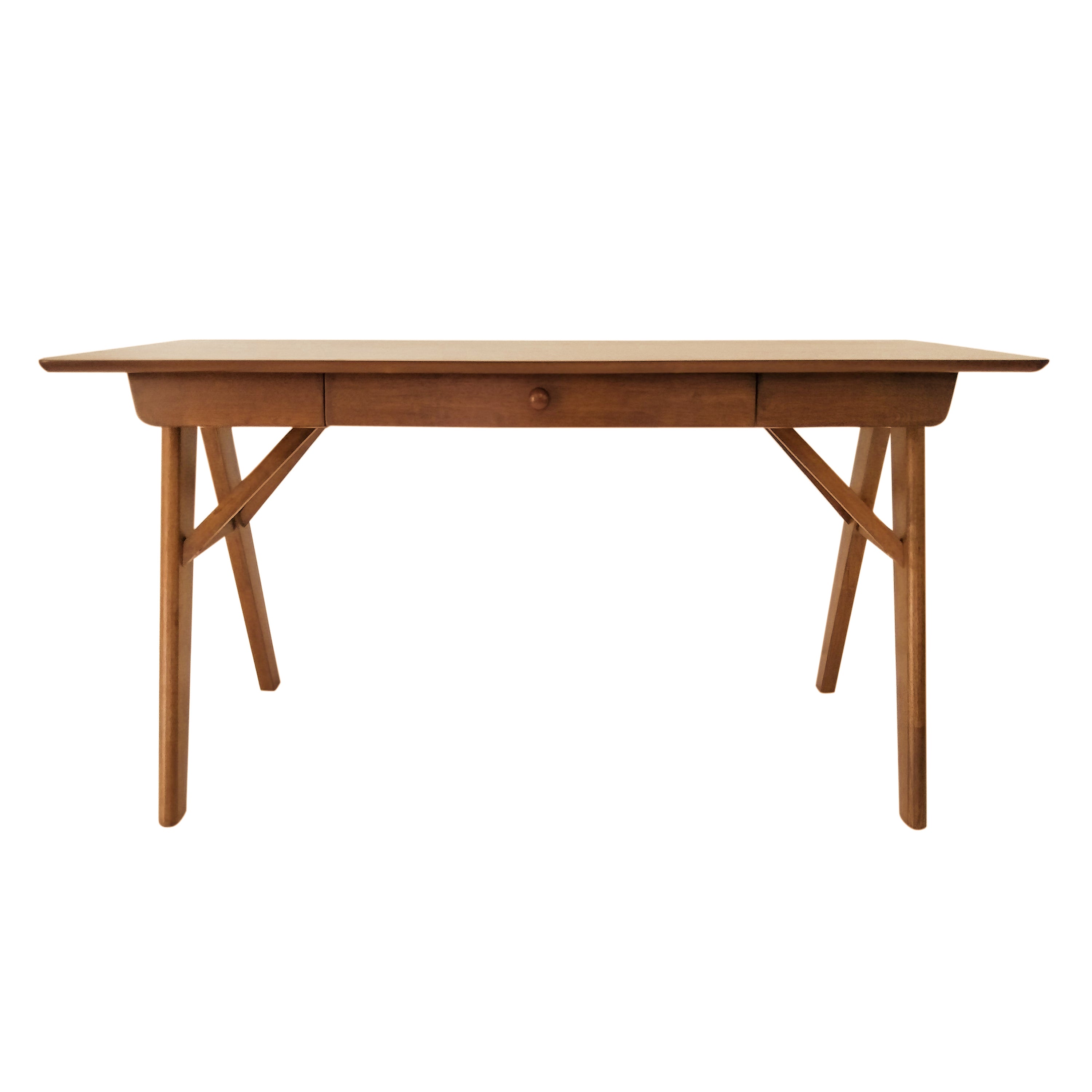 Raever Mid Century Wood Desk, Walnut