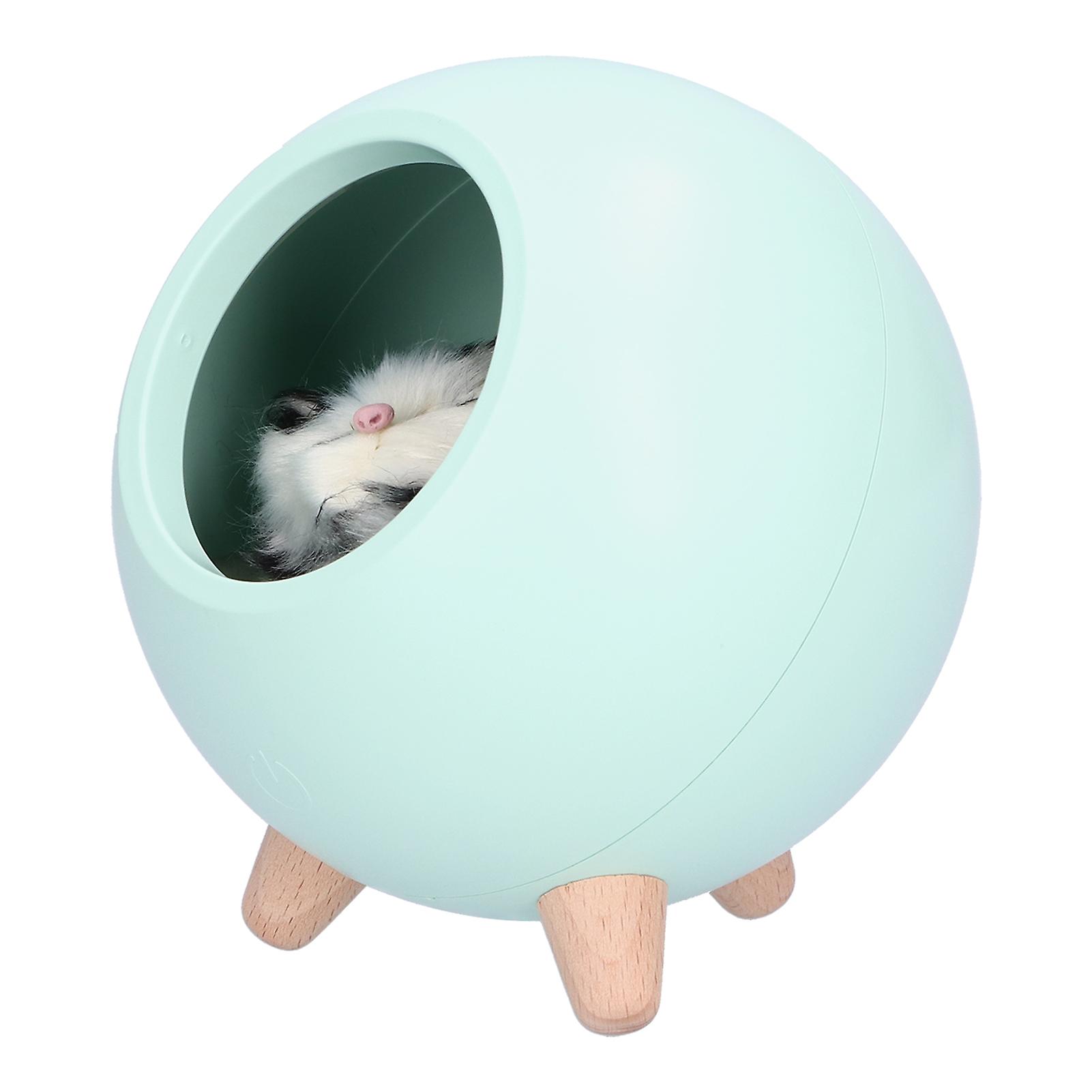 Night Light Pet House Shape Desktop Atmosphere Small Night Lamp Warm Light With Usb Charging Green