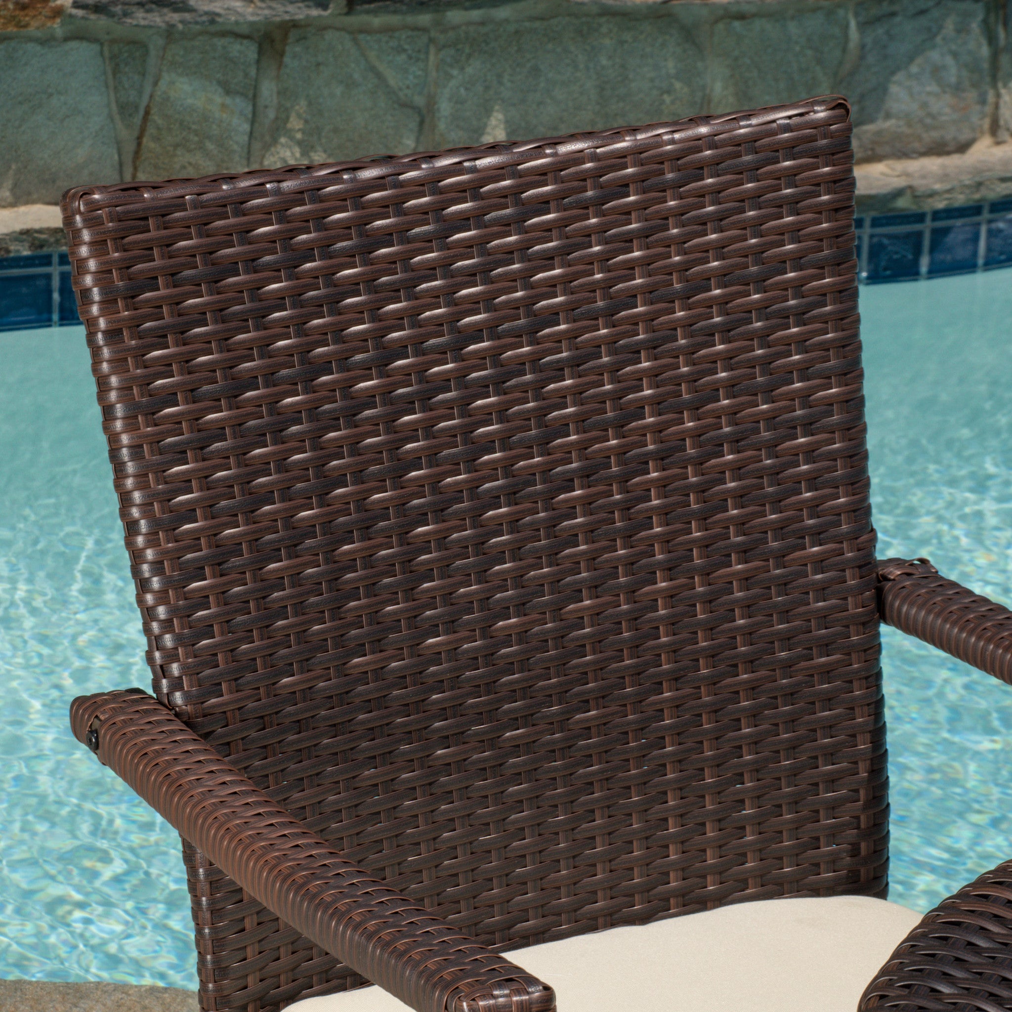 Mission Bay Outdoor Brown Wicker 3 Piece Chat Set