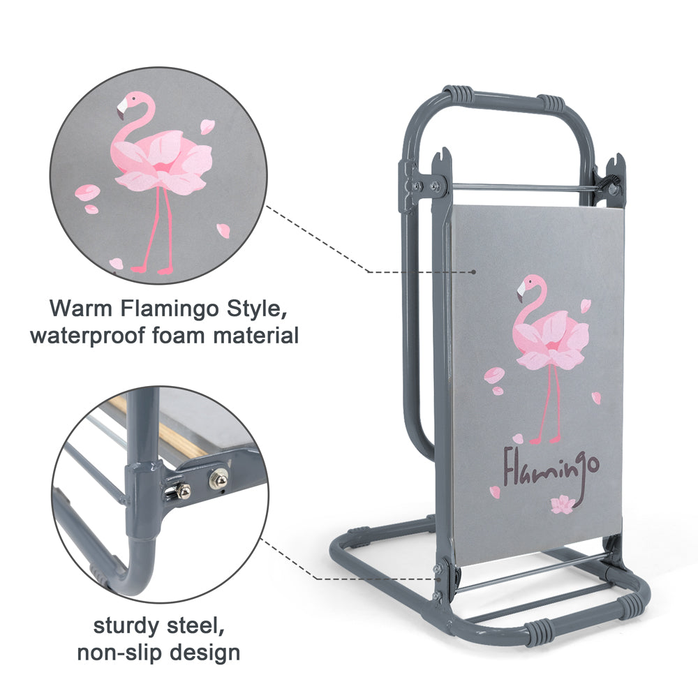 Garden Kneeler and Seat, Folding Gardening Stool Heavy Duty, Elegant Flamingo Gardening Gifts