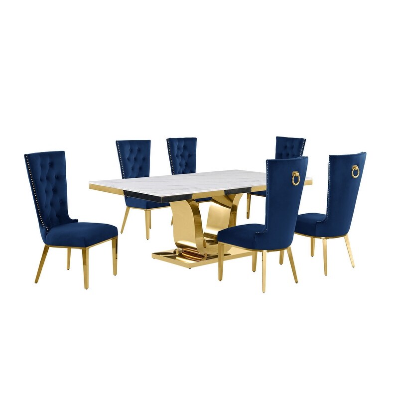 Best Quality Furniture D321 SC334 7 Dining Set with 78\
