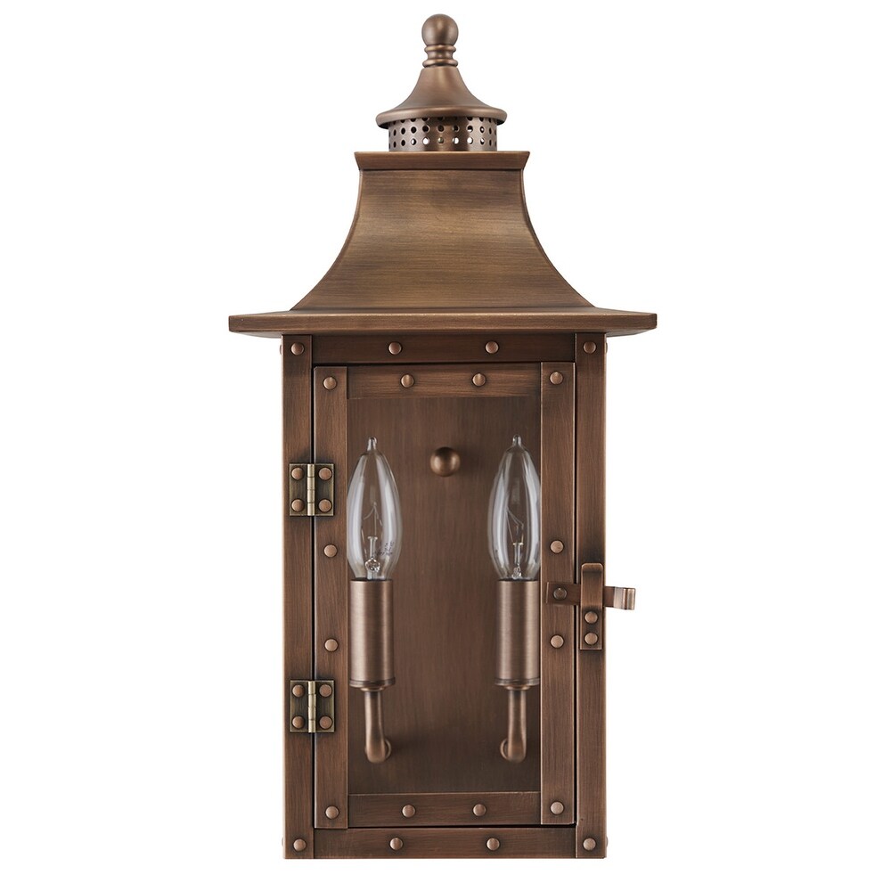 St. Charles 2 light Copper Patina Outdoor Wall Mount