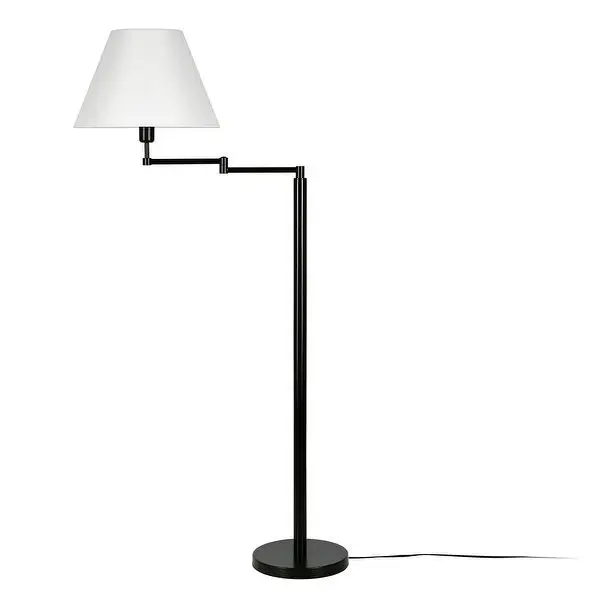 Moby Swing Arm Blackened Bronze Lamp Round/Empire Shade