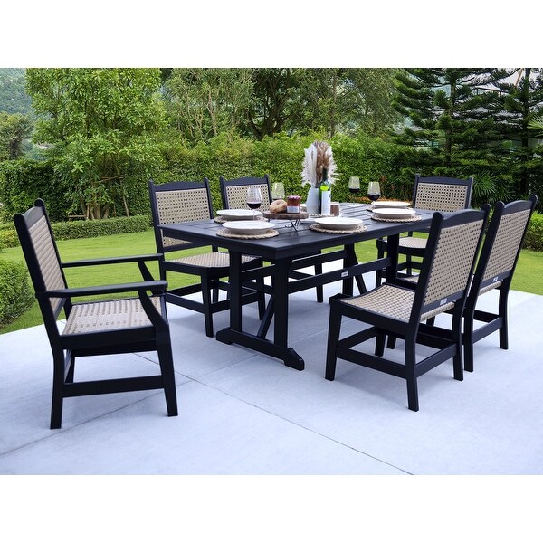 LuXeo Tuscany Woven Rattan Dining 7Piece Set