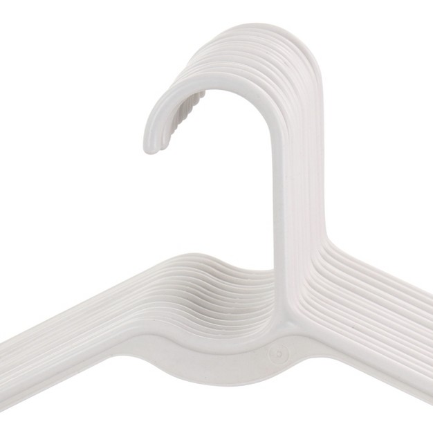 Elama Home 50 Piece Plastic Hanger Set With Notched Shoulders In White