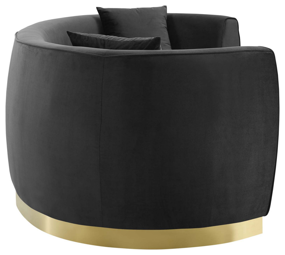 Resolute Curved Performance Velvet Sofa   Contemporary   Sofas   by Homesquare  Houzz