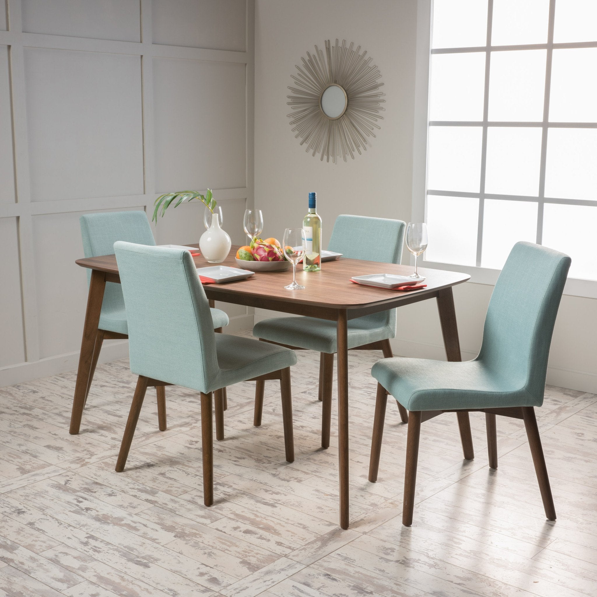 Katherine Mid-Century Modern 5 Piece Dining Set