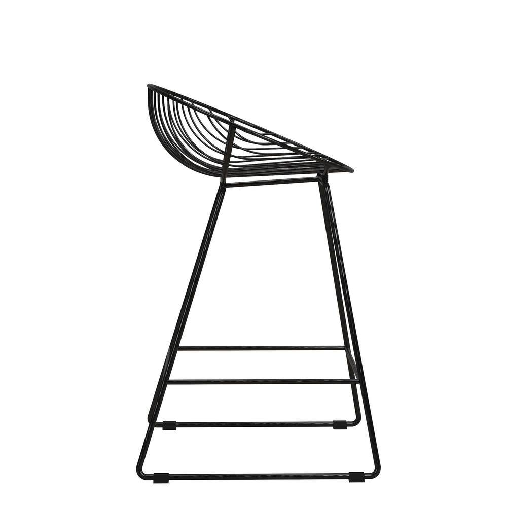 CosmoLiving by Cosmopolitan Ellis Black Metal Wire Counter Stool S020001