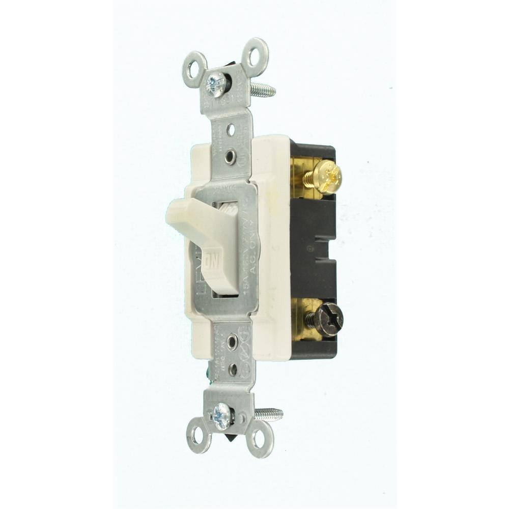 Leviton 15 Amp Commercial Grade Double-Pole Toggle Switch White CS215-2W