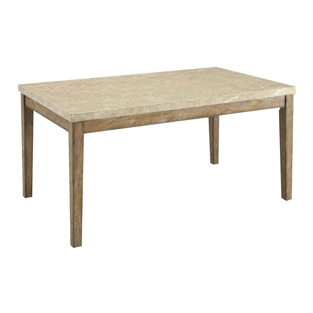 Claudia Dining Table in Marble Top   Salvage Brown Finish