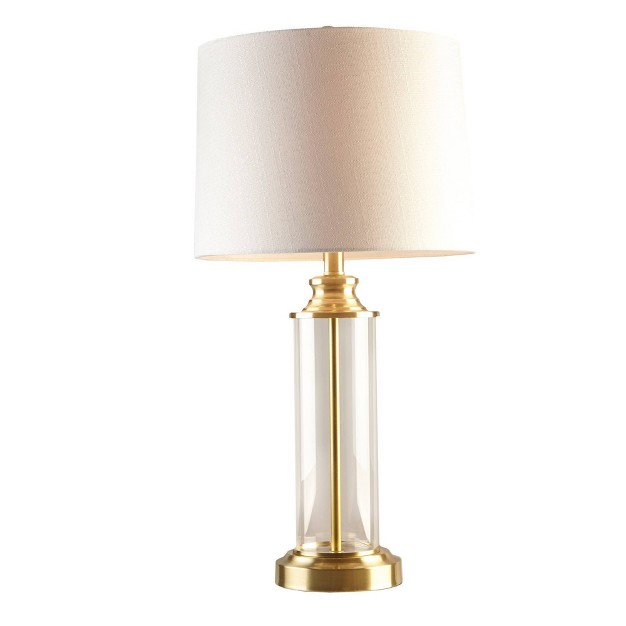 Set Of 2 Clarity Glass Table Lamp includes Led Light Bulb Gold 510 Design