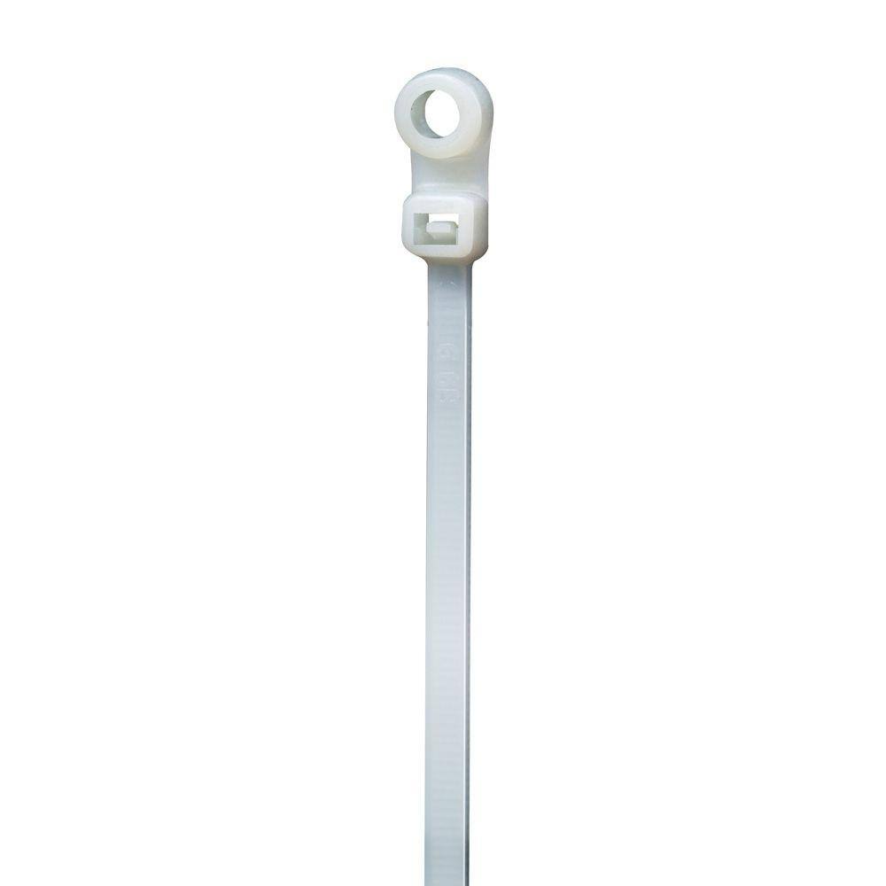 Commercial Electric 8 in. Mounting Cable Tie Natural (10-Pack) GTM-200ST(10)