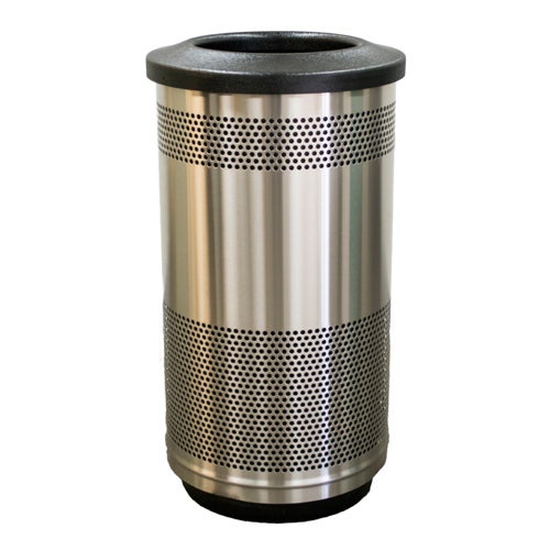 Witt SC35P-01-SS-FT Stadium Series， Perforated Receptacle， Stainless Steel， Flat Lid