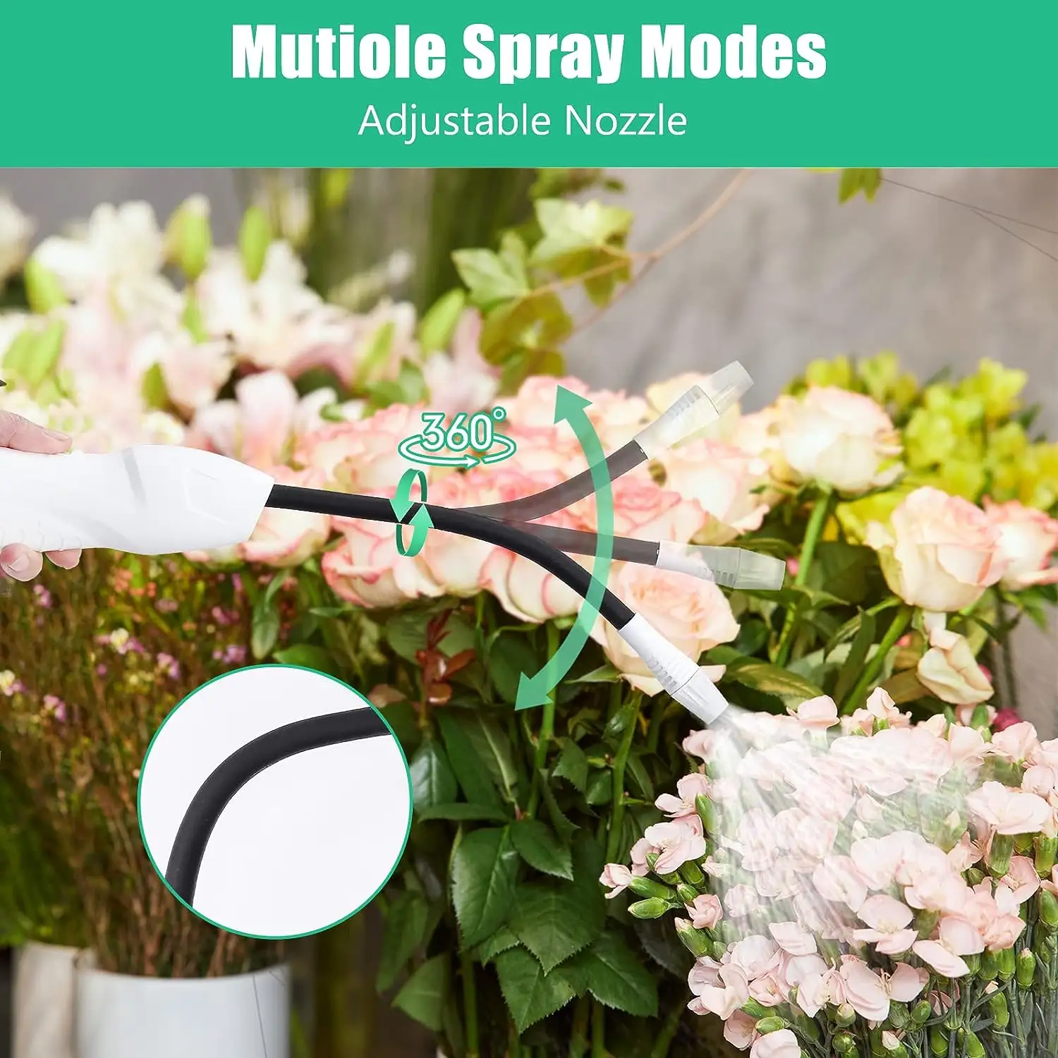 Electric Spray Bottle Flexible Wand Watering Spray Wand Rechargeable Portable Garden Sprayer with 2M