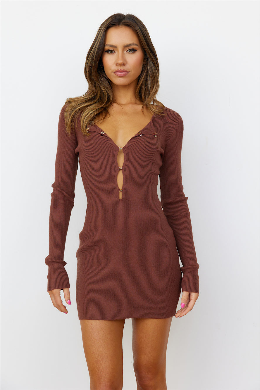 Not My Problem Dress Brown