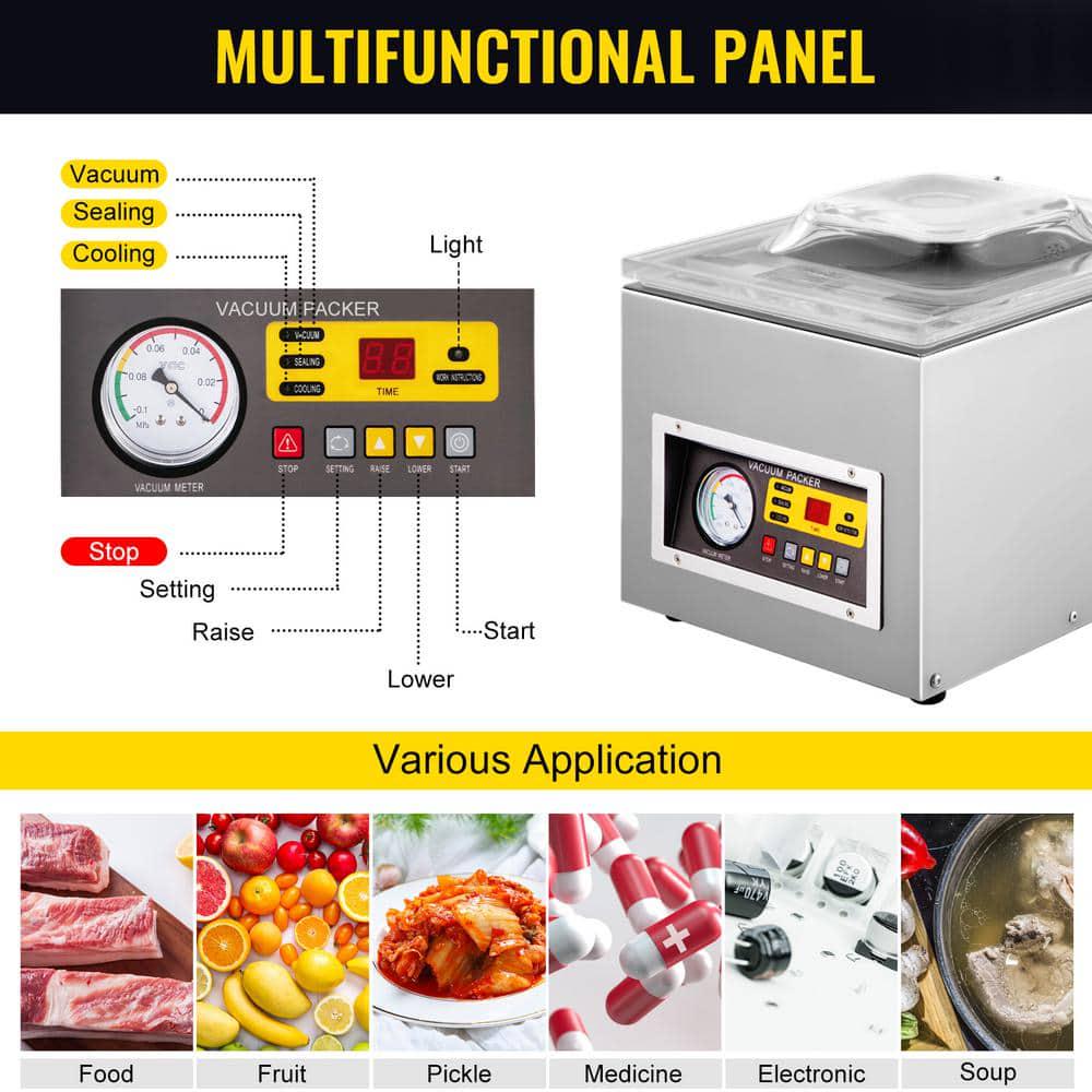 VEVOR Food Vacuum Sealer Machine 120 Watt Chamber Packaging Sealer 110Volt for Food Saver Home Commercial Kitchen