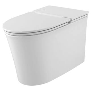 American Standard Studio S 1-piece 1.0 GPF Single Flush Elongated Low-Profile Toilet in White Seat Included 2548A100.020