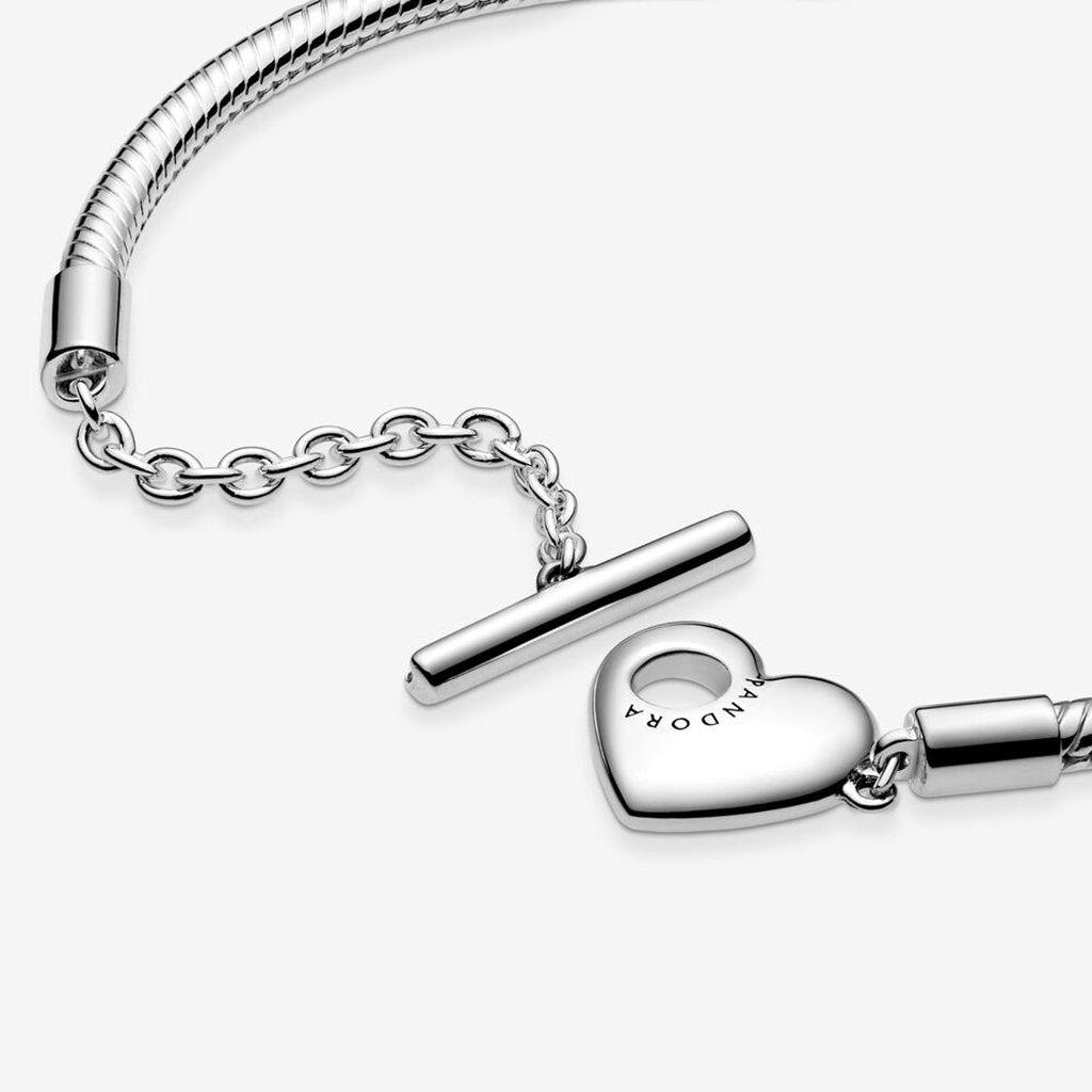 PANDORA  Pandora Moments Heart T-Bar Snake Chain Bracelet