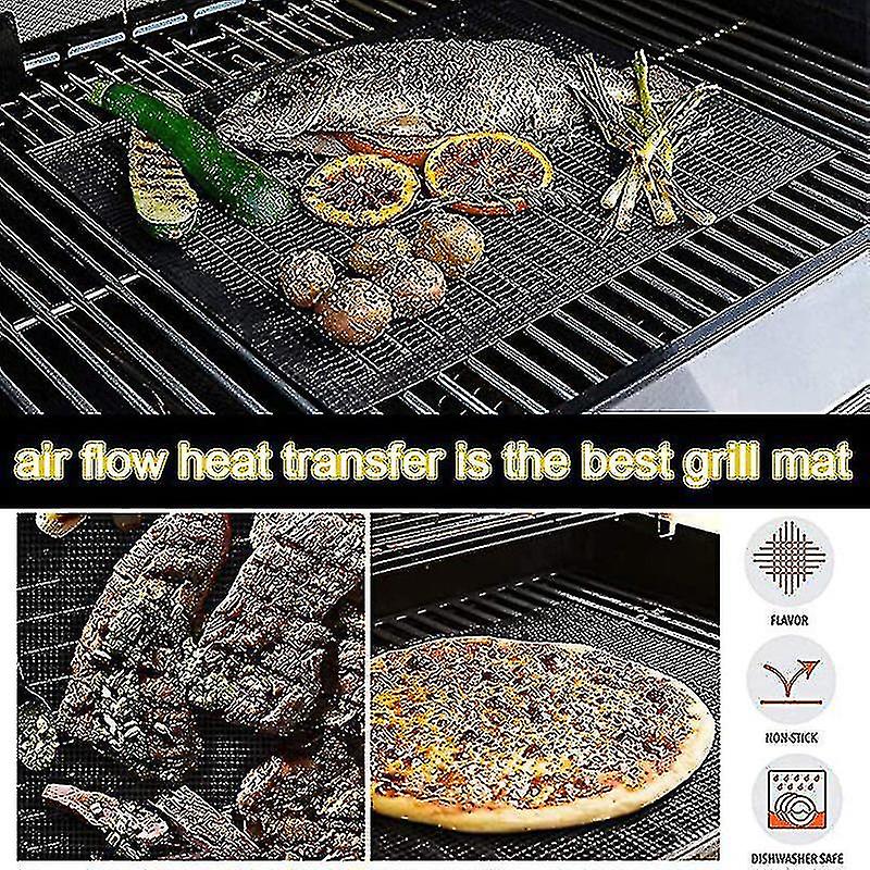 6 Pieces Barbecue Grid， Reusable Non-stick Baking Mats Bbq Mats For Grilling Meat， Vegetables， 40 X