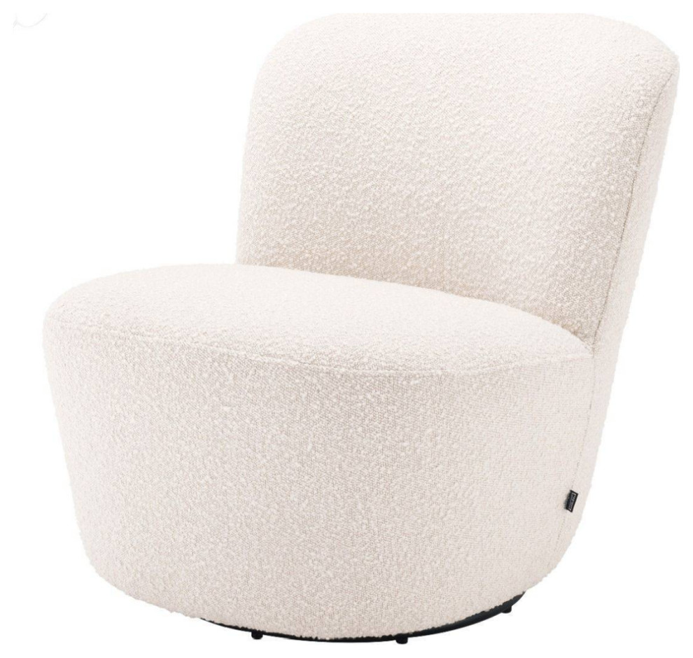 White Domed Back Swivel Chair  Eichholtz Doria   Transitional   Armchairs And Accent Chairs   by Oroa   Distinctive Furniture  Houzz