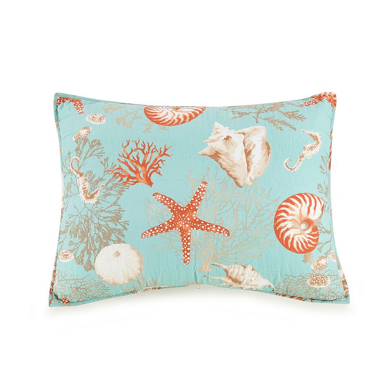 Modern Heirloom Starfish and Shells Quilt Set and Shams