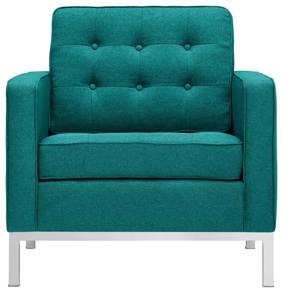 Aaliyah Teal Upholstered Fabric Armchair   Modern   Armchairs And Accent Chairs   by Rustic Home Furniture Deco  Houzz