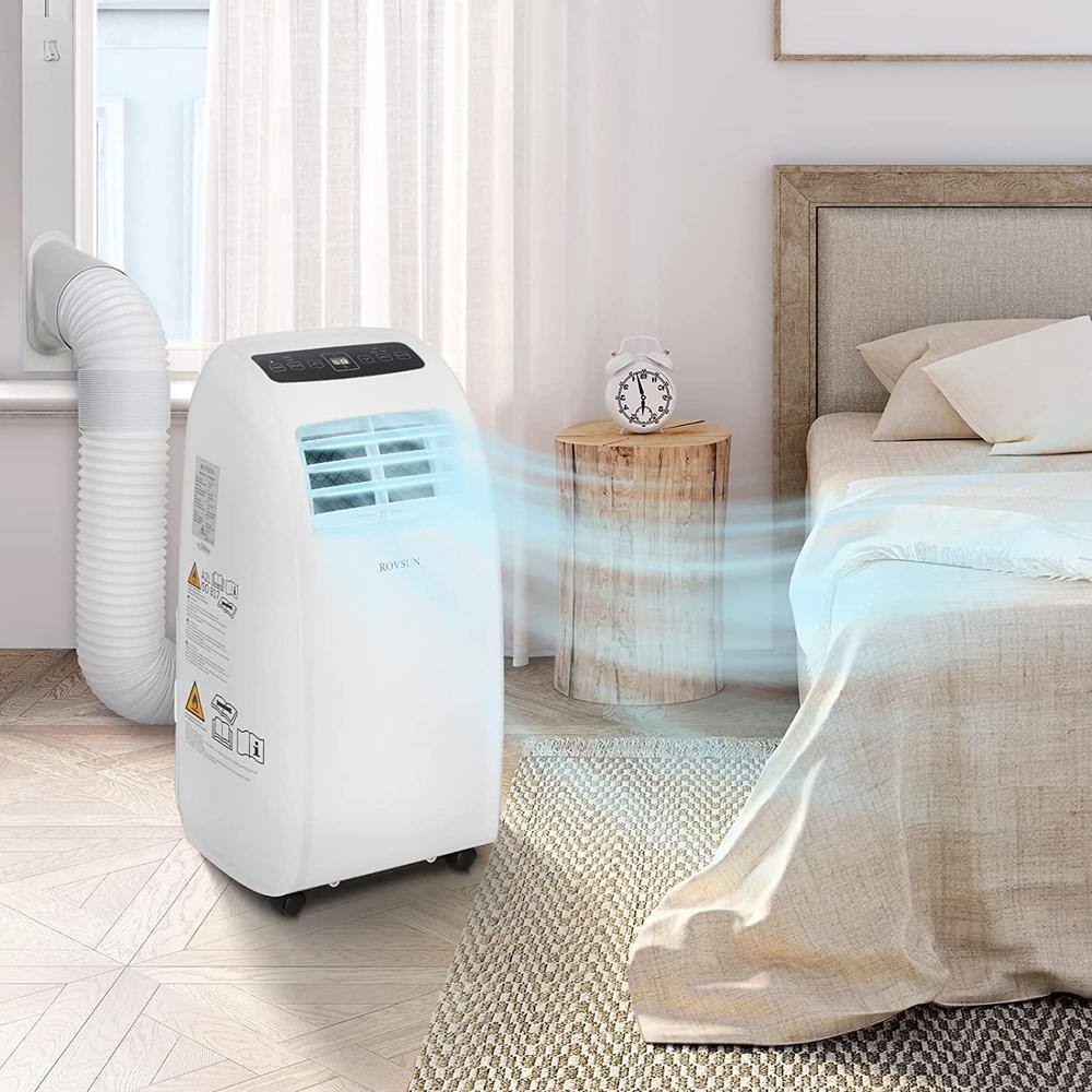 Karl home 8000 BTU 4550 BTU (DOE) Portable Air Conditioner with Dehumidifier in White 591246238253