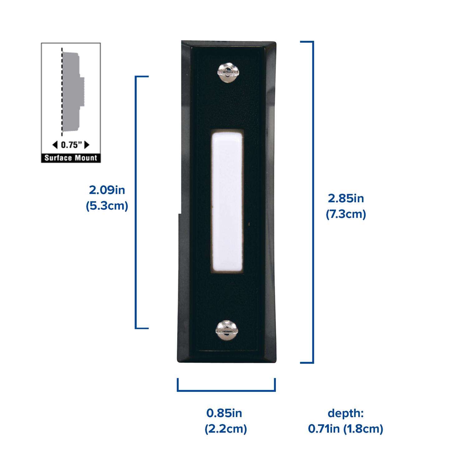 Heath Zenith Black Plastic Wired Pushbutton Doorbell